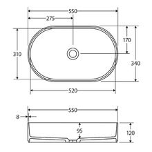 Minka 550mm Pill Solid Surface Above Counter Basin